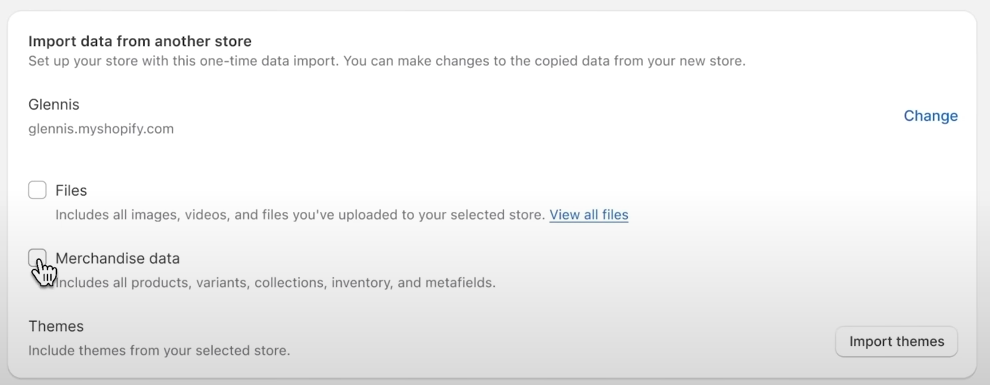 import of files or data