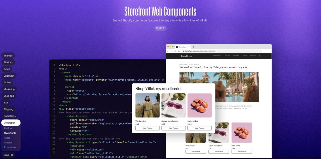 store web components