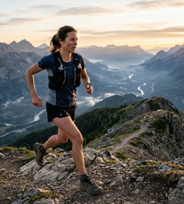 Trail runner s rozhledem do údolí — symbol jasného směru